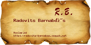 Radovits Barnabás névjegykártya